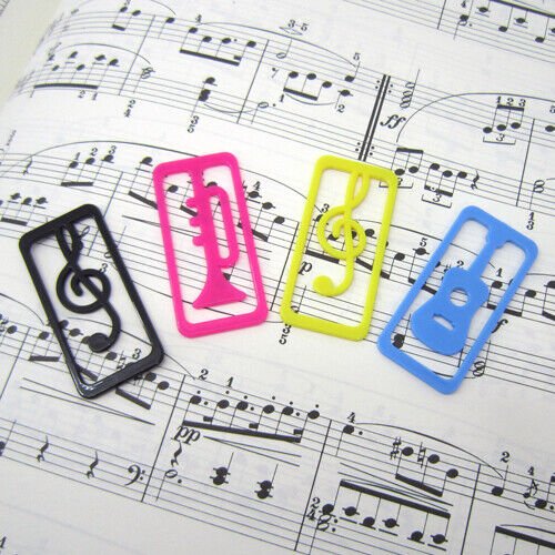 Music Themed Musical Instruments Mini Bookmarks (a Box of 40) - PartyErasers