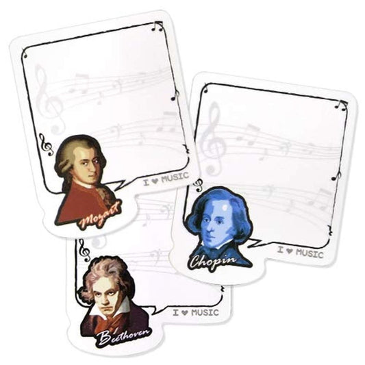 Music Themed Musicians Sticky Notes Pads (30 Sheets per Design) - PartyErasers