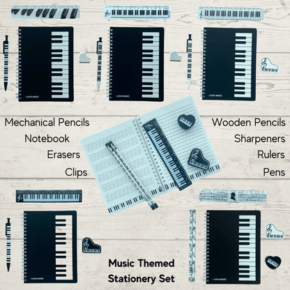 Music Themed Notebook Stationery Set Music Teachers/Student/School Gift (KB) - PartyErasers