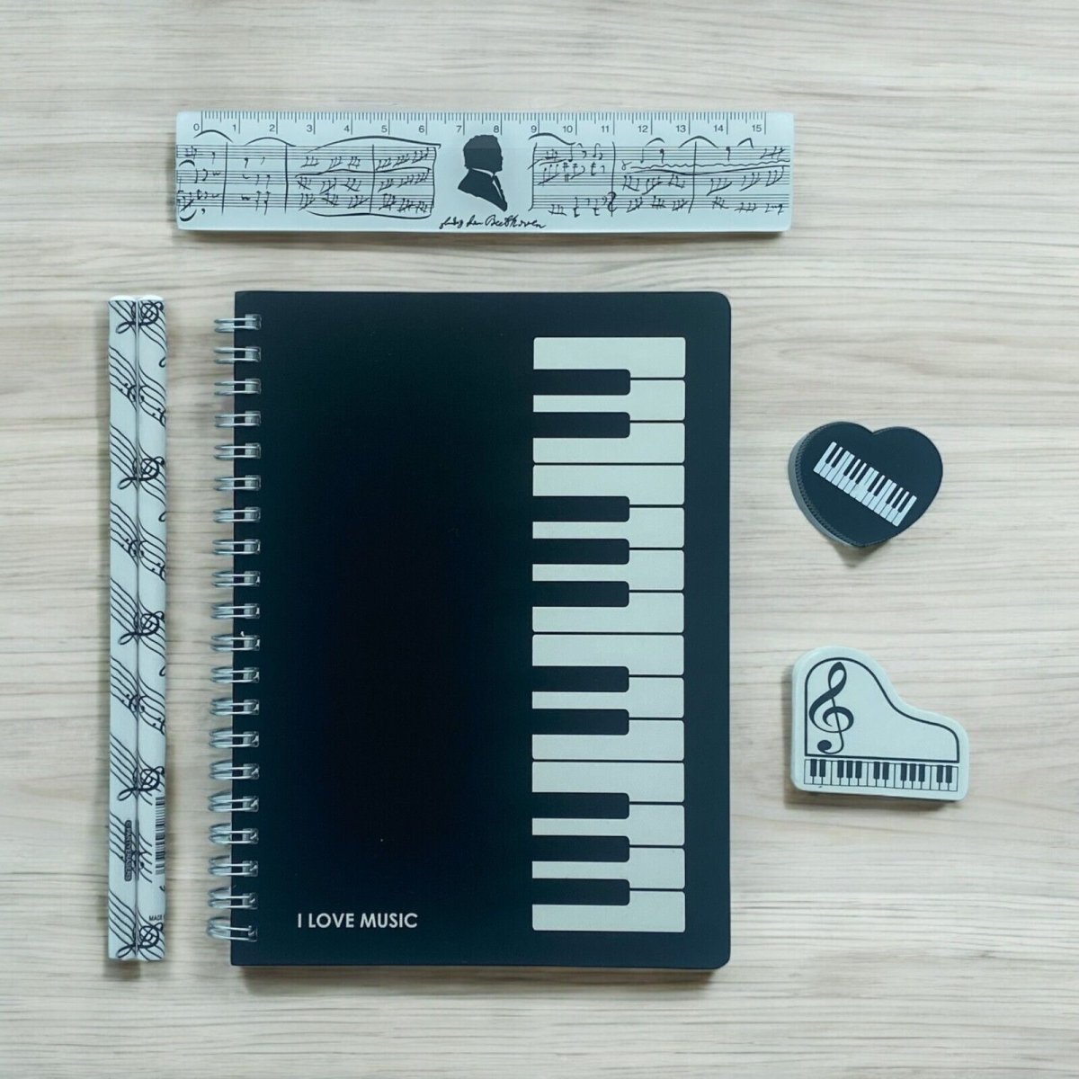 Music Themed Notebook Stationery Set Music Teachers/Student/School Gift (KB) - PartyErasers