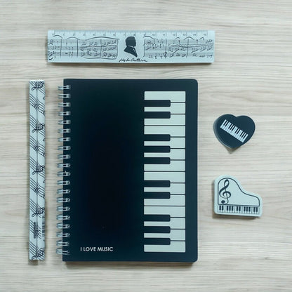 Music Themed Notebook Stationery Set Music Teachers/Student/School Gift (KB) - PartyErasers