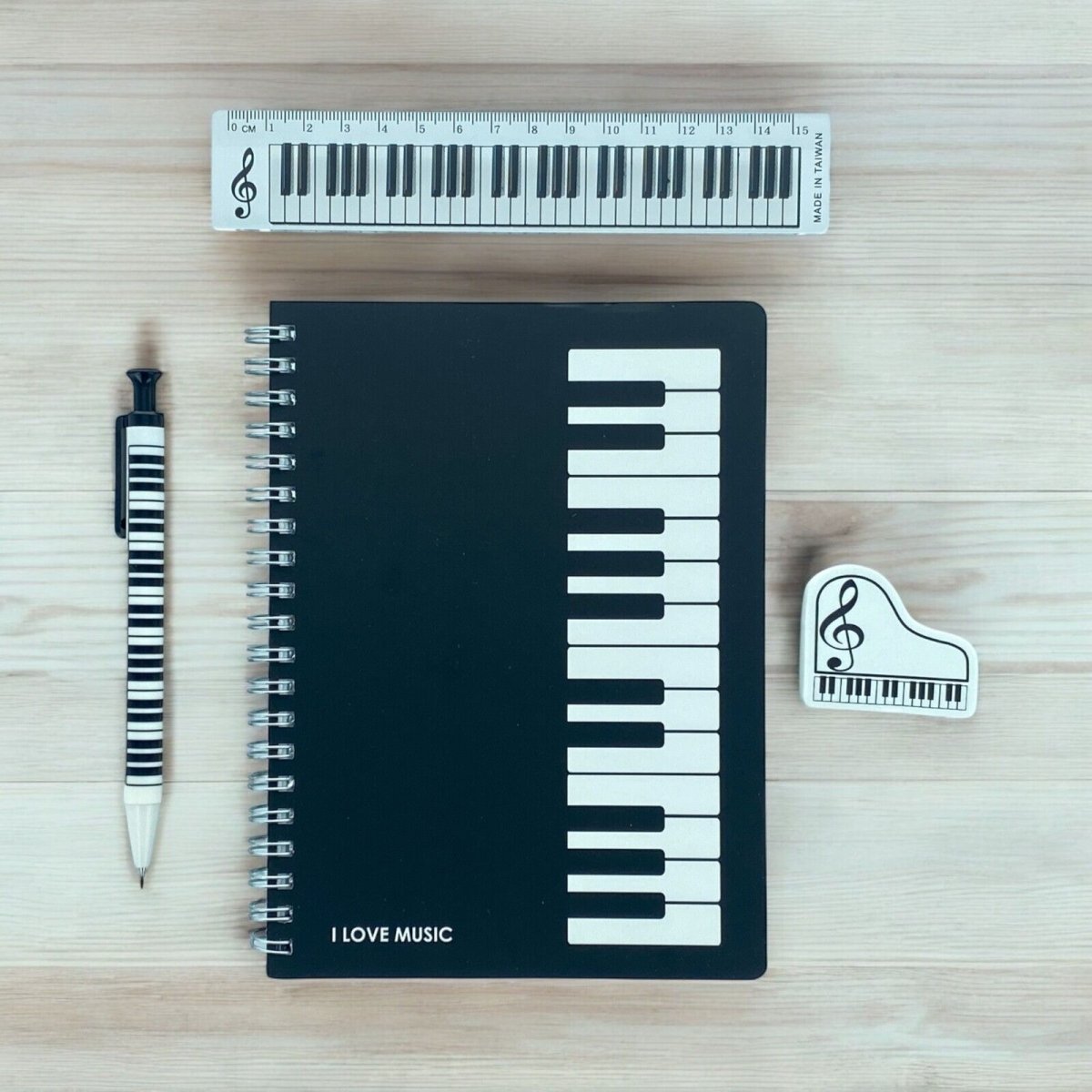 Music Themed Notebook Stationery Set Music Teachers/Student/School Gift (KB) - PartyErasers