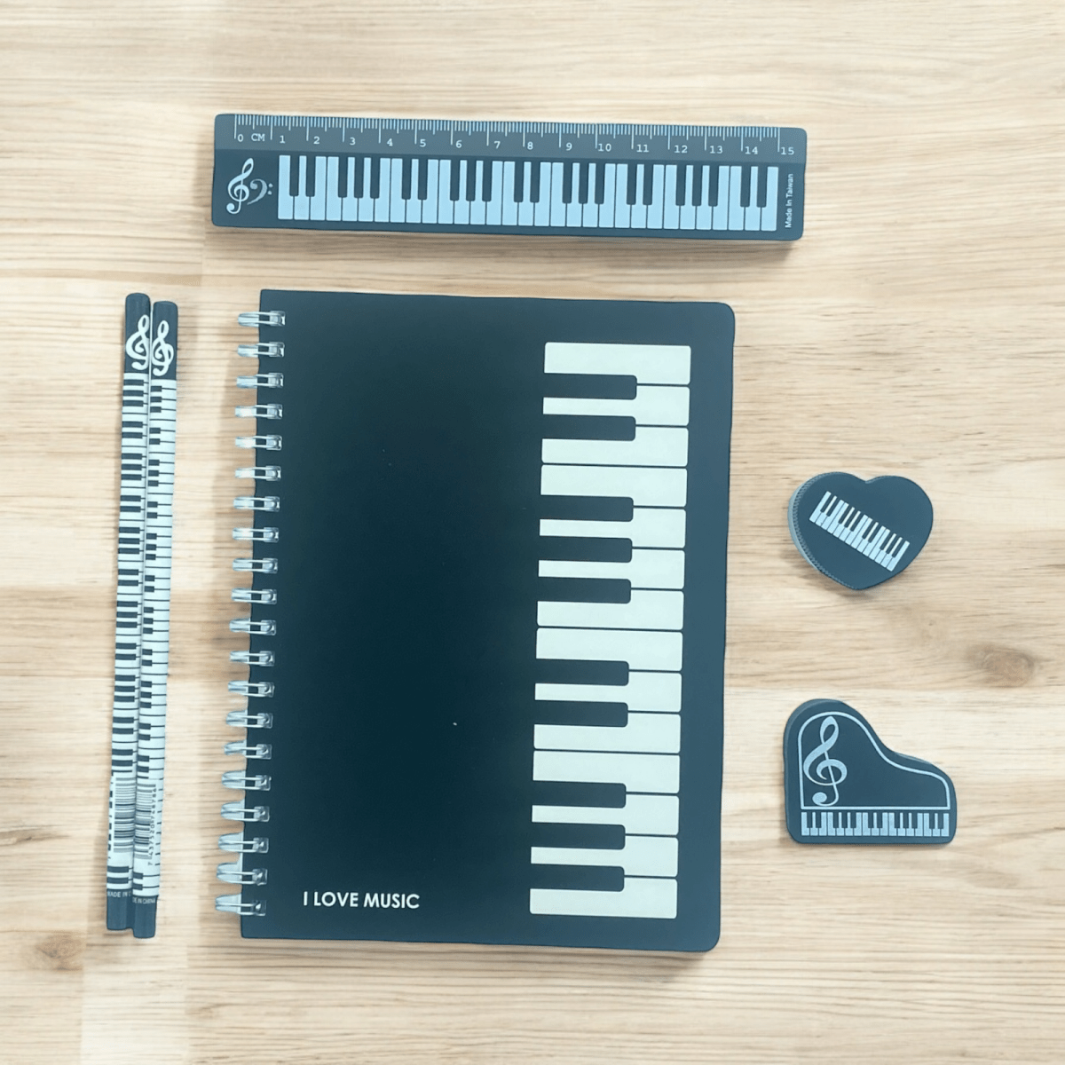 Music Themed Notebook Stationery Set Music Teachers/Student/School Gift (KB) - PartyErasers