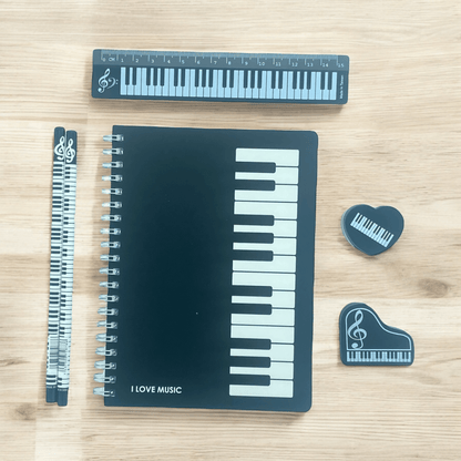 Music Themed Notebook Stationery Set Music Teachers/Student/School Gift (KB) - PartyErasers