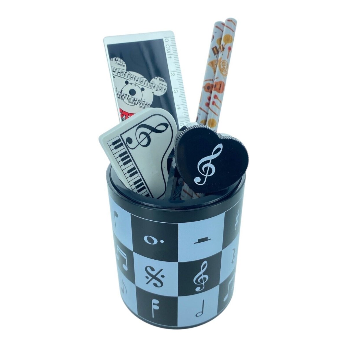 Music Themed Pen Holder Desk Tidy Organiser Pencil Pencil Pot Stationery Gift - PartyErasers