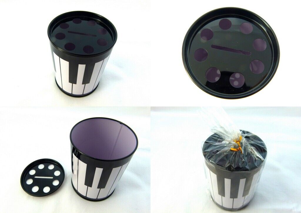 Music Themed Piano Keys Design Tin Saving Bank with pen holder - PartyErasers