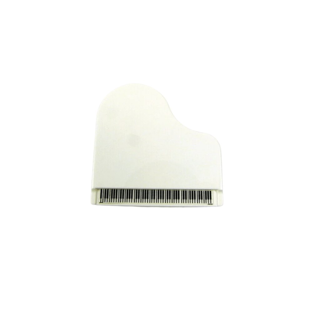 Music Themed Piano Shape Memo Clip with Pen Holder and Magnet - White - PartyErasers