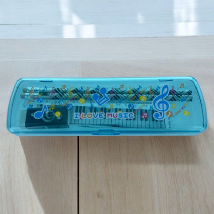 Music Themed Plastic Pencil Case Stationery Set with Ruler, Eraser and 2 Pencils - PartyErasers
