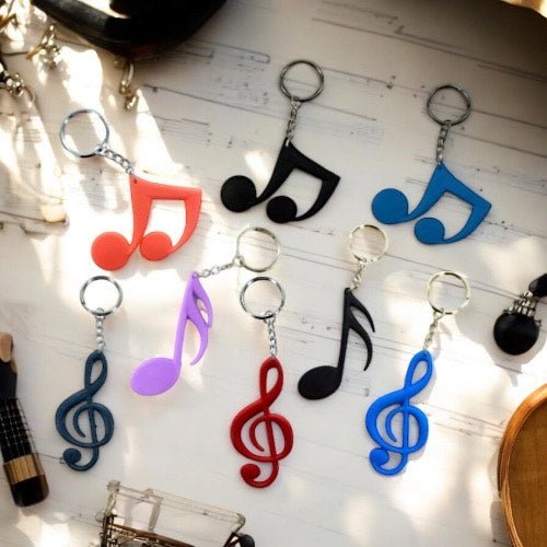 Music Themed Rubber Keyrings (Pack of 6) - PartyErasers