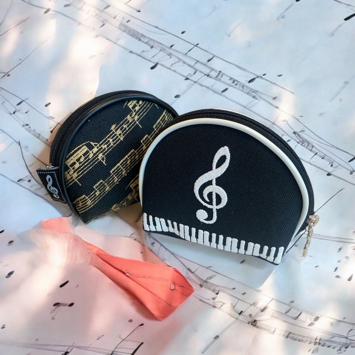 Music Themed Semicircle Coin Purse Pouch - PartyErasers