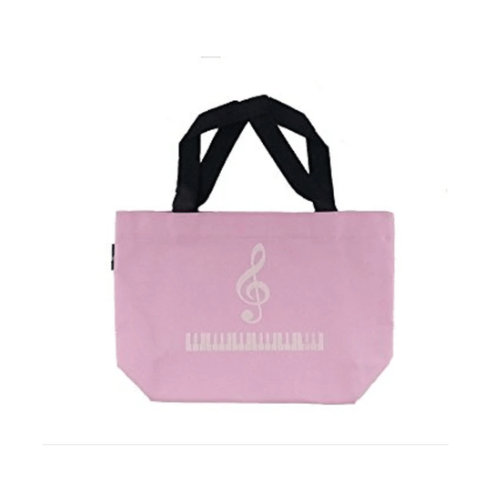 Music Themed Small Tote Bag - Treble Clef (Pink) - PartyErasers