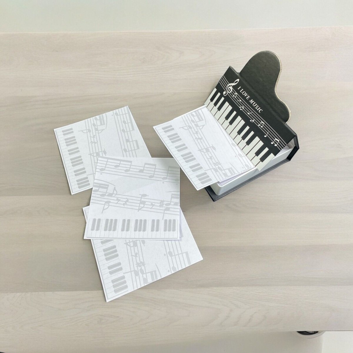 Music themed Standing Keyboard Piano Memo Box gift for stationery & music lover - PartyErasers