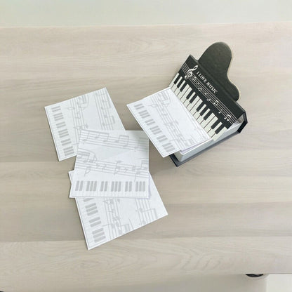 Music themed Standing Keyboard Piano Memo Box gift for stationery & music lover - PartyErasers