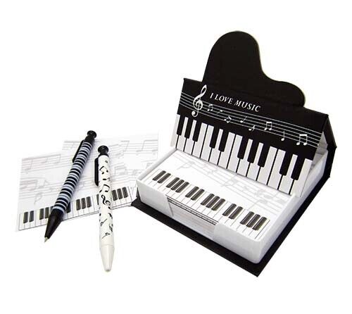 Music themed Standing Keyboard Piano Memo Box gift for stationery & music lover - PartyErasers