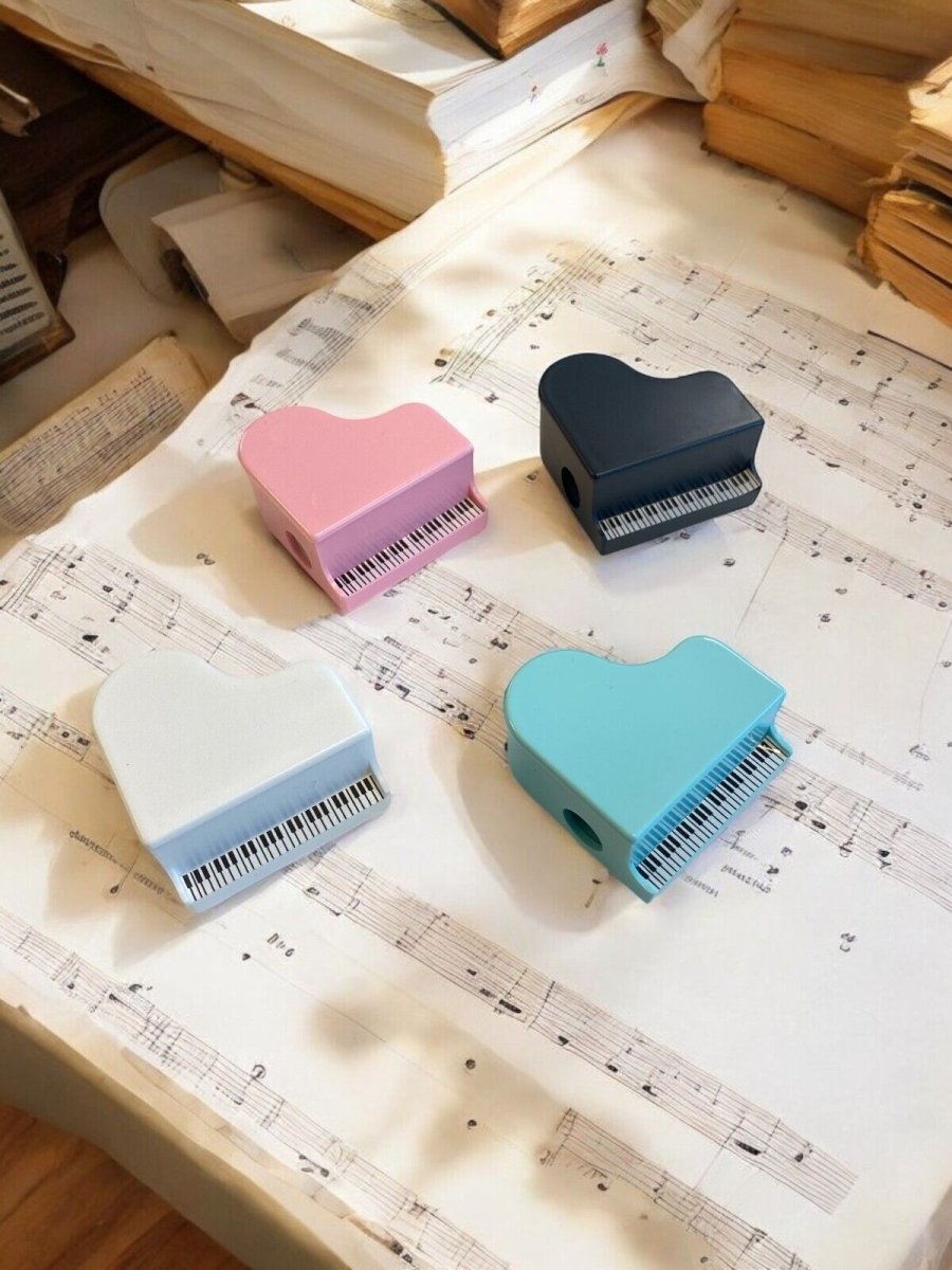 Music Themed Stationery Grand Piano Shape Pencil Sharpeners pack of 4 Music Gift - PartyErasers
