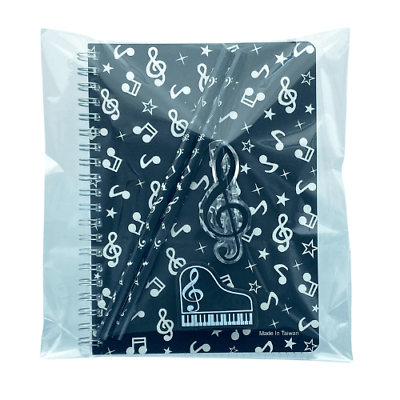 Music Themed Stationery Notebook Set - Notebook, Eraser, Clip and 2 Pencils (... - PartyErasers