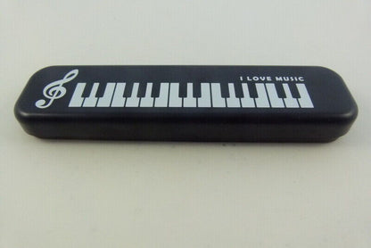 Music Themed Stationery Set - Black Plastic Pencil Case with HB Pencils, Blac... - PartyErasers