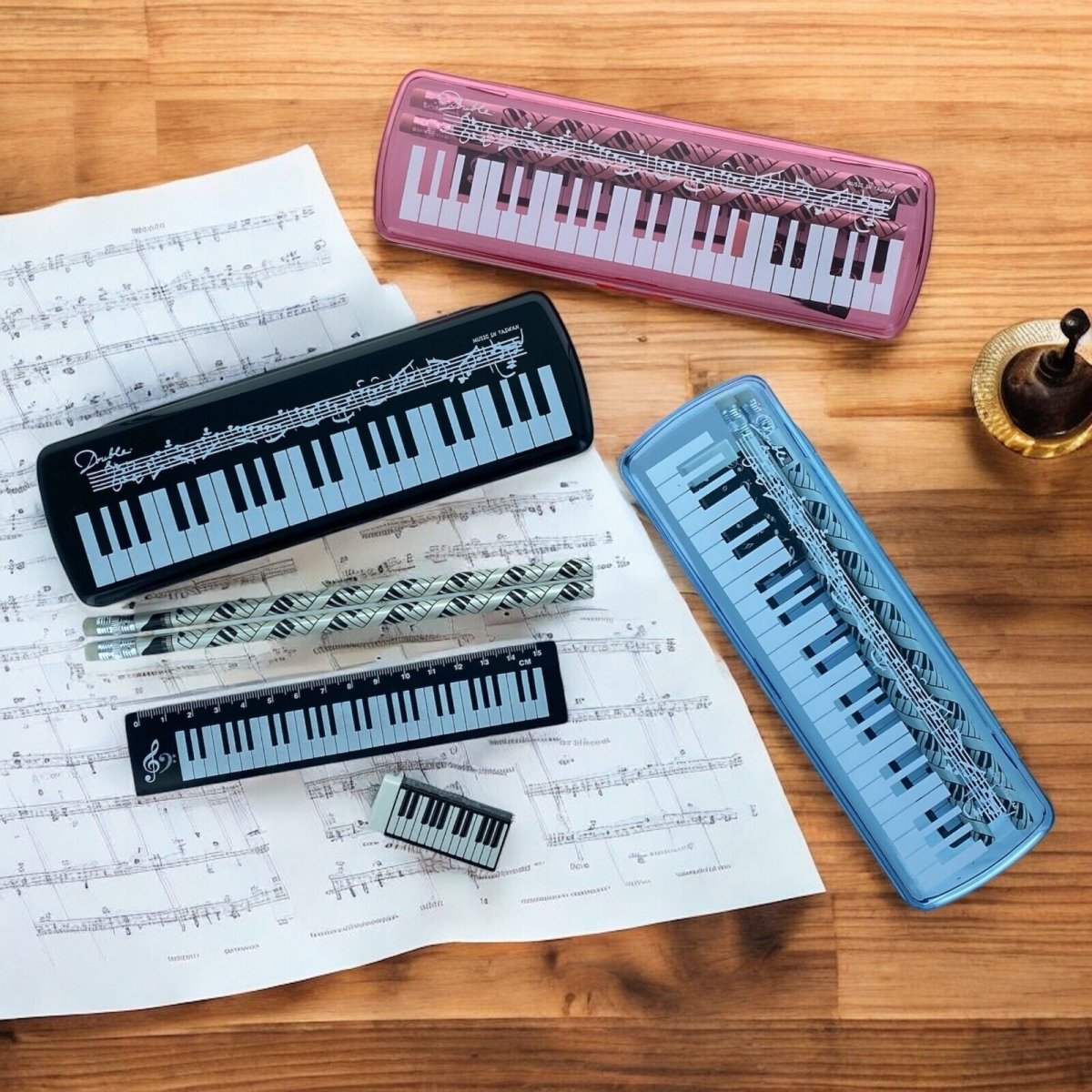 Music Themed Stationery Set - Pencil Case, pencils, ruler and eraser - PartyErasers