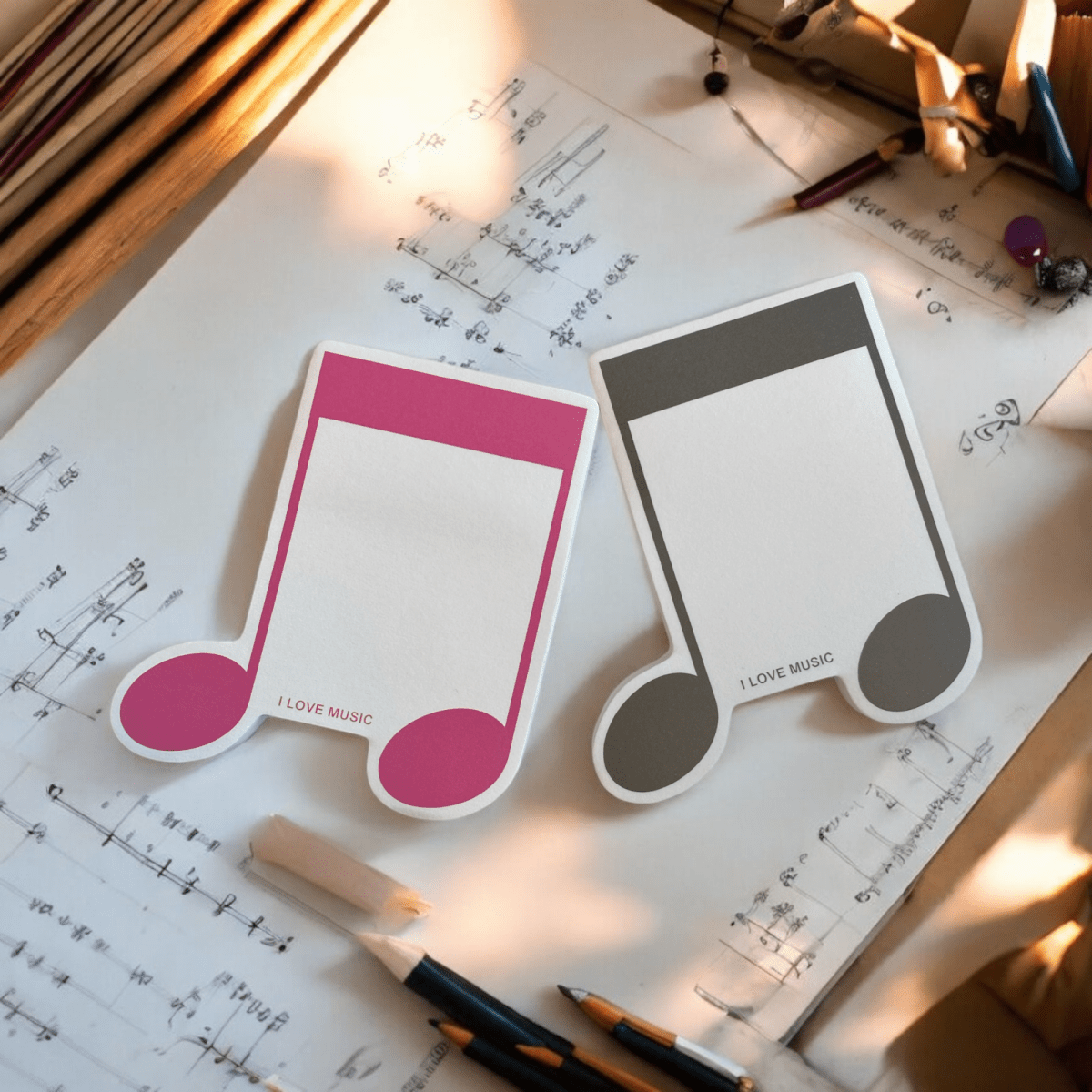 Music Themed Sticky Notes 50 sheets for music teachers students classroom - PartyErasers