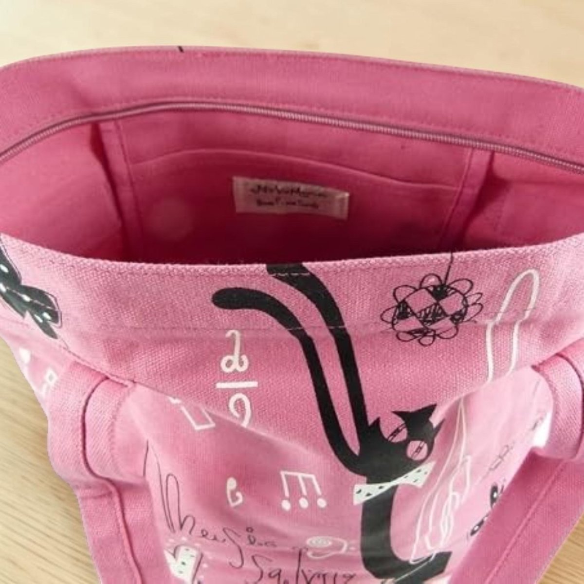 Music Themed Tote Bag - Cat (Pink) - PartyErasers