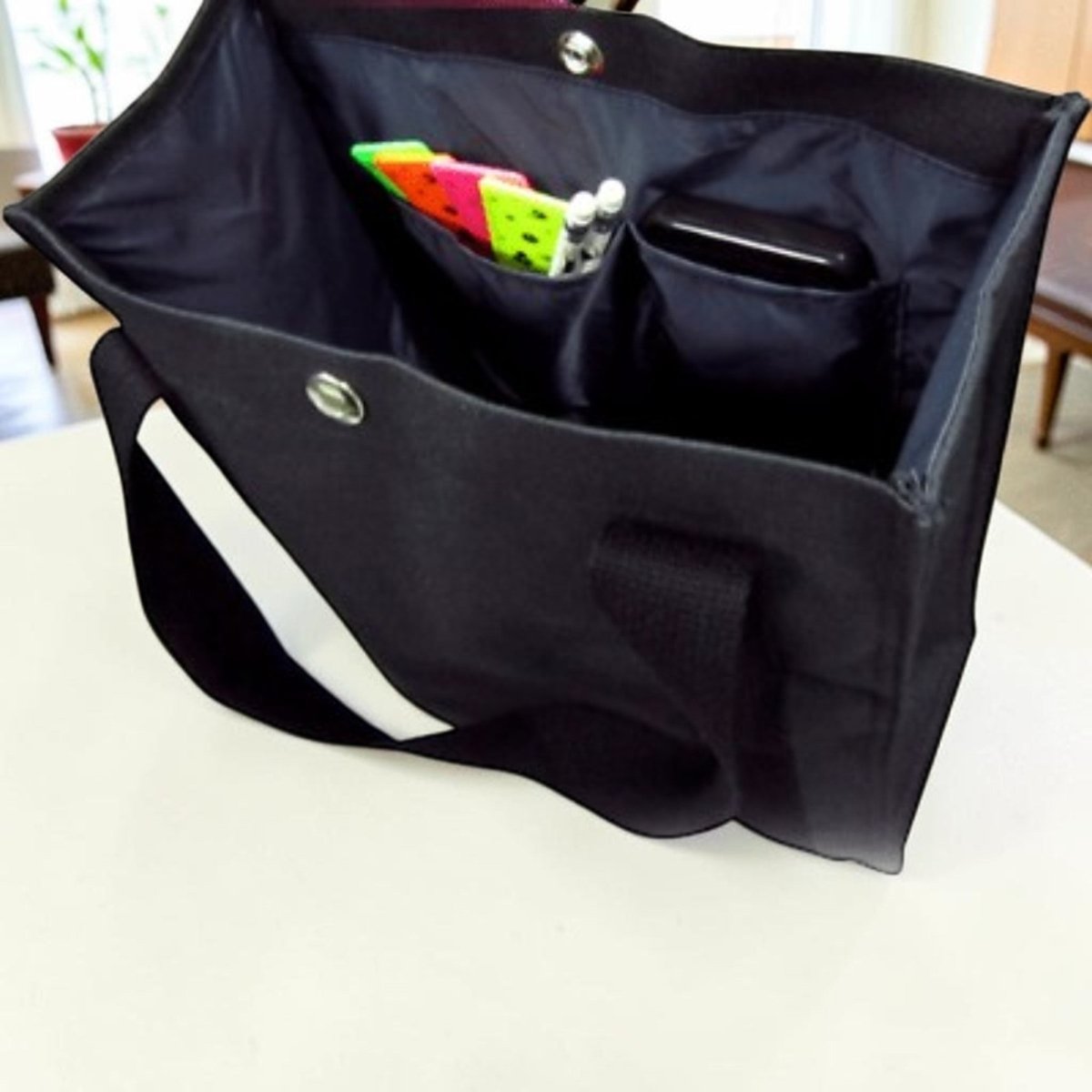 Music Themed Tote Bag - Keyboard Design (Black) - PartyErasers
