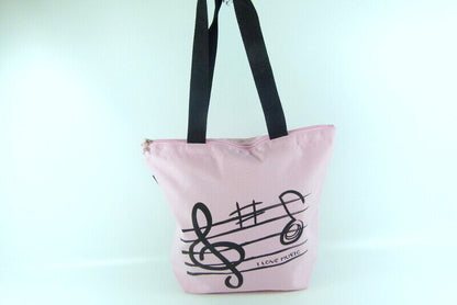 Music Themed Tote Bag – Treble Clef Music (Pink) - PartyErasers
