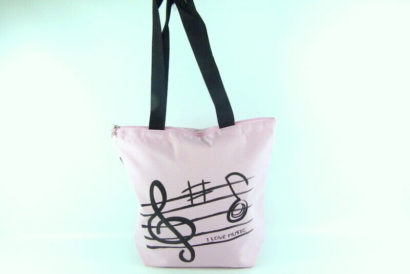 Music Themed Tote Bag – Treble Clef Music (Pink) - PartyErasers