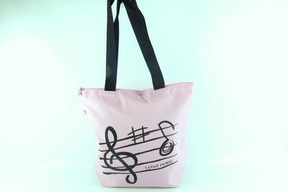 Music Themed Tote Bag – Treble Clef Music (Pink) - PartyErasers