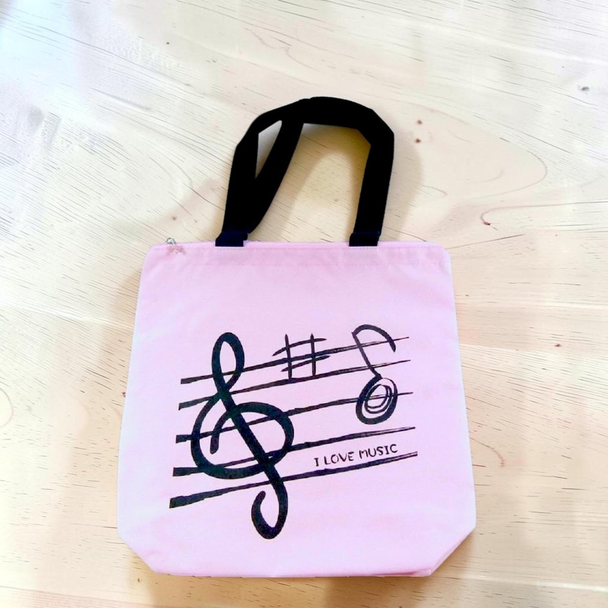Music Themed Tote Bag – Treble Clef Music (Pink) - PartyErasers