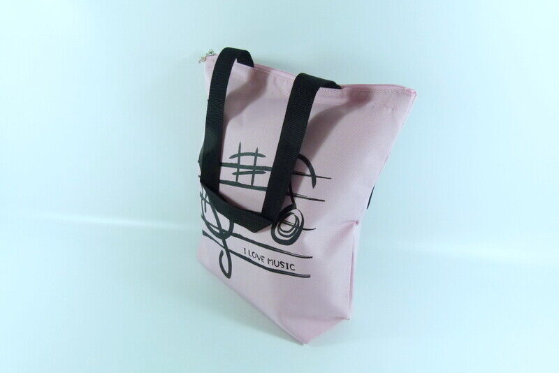 Music Themed Tote Bag – Treble Clef Music (Pink) - PartyErasers