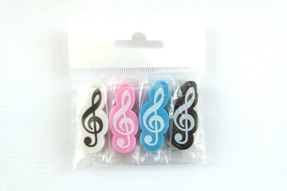 Music Themed Treble Clef Erasers 4 pieces - PartyErasers