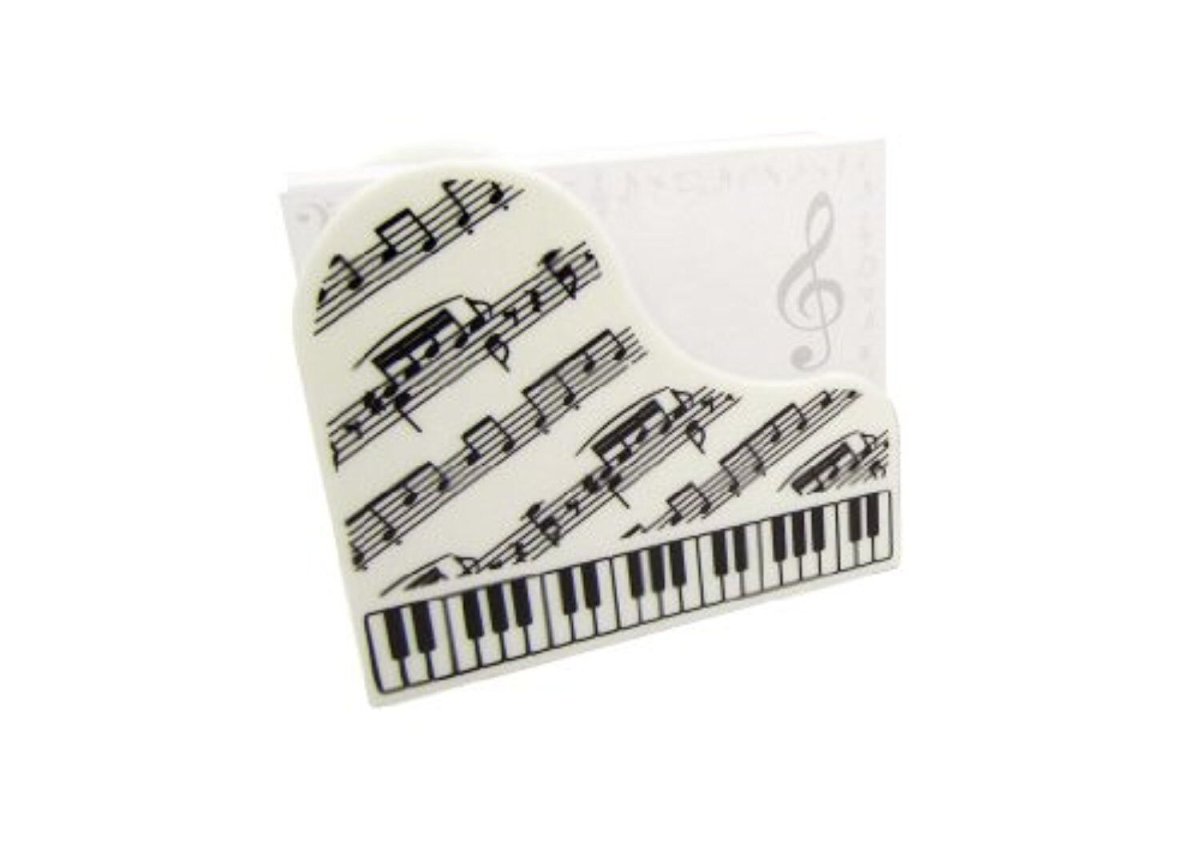 Music Themed White Grand Piano Shape Box Memo Sheets - PartyErasers