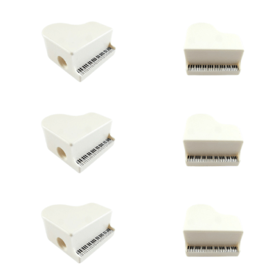 Music Themed White Piano Shape Pencil Sharpeners - White (Pack of 6) - PartyErasers
