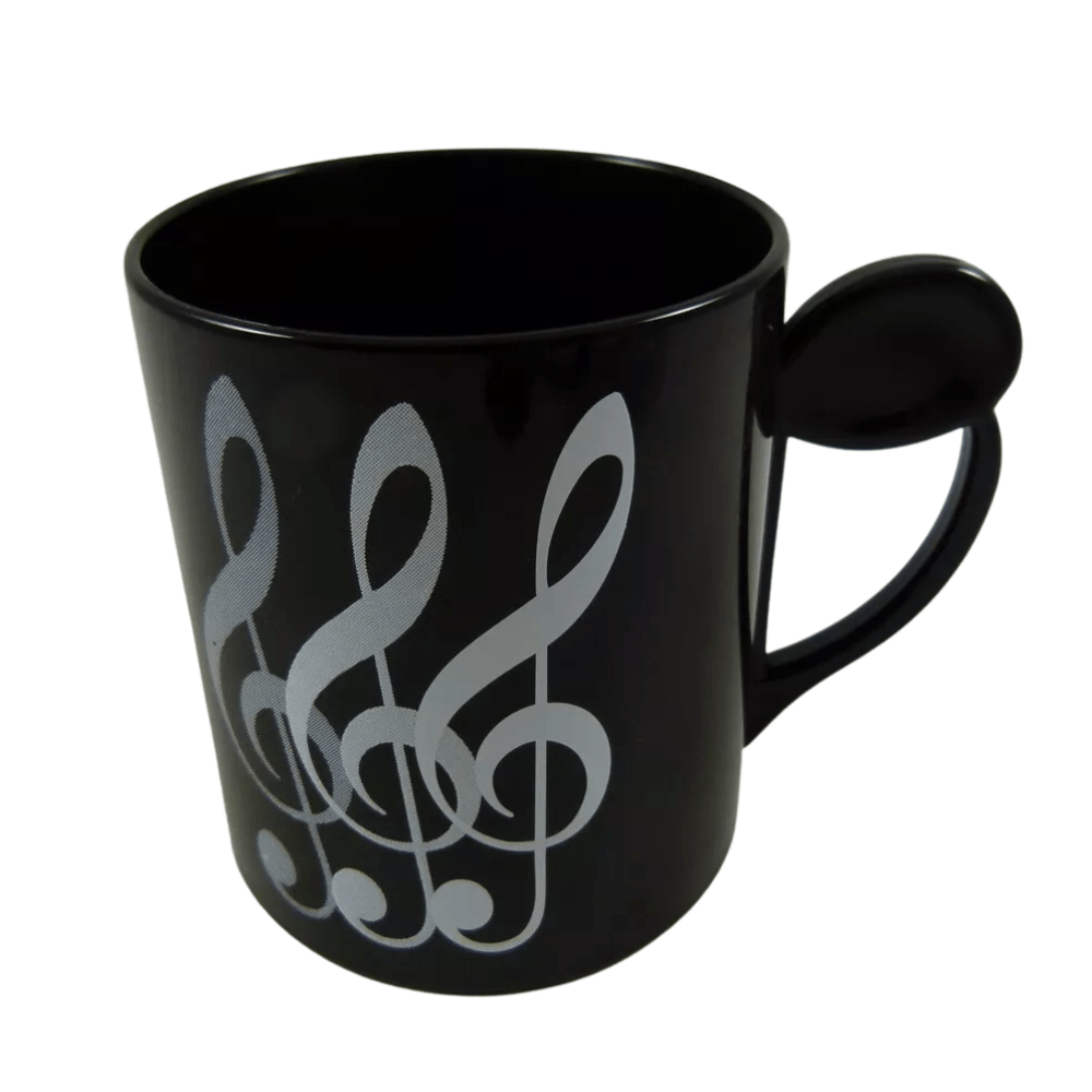 Music Themed White Treble Clef Design 250ml Plastic Drinking Mug - PartyErasers