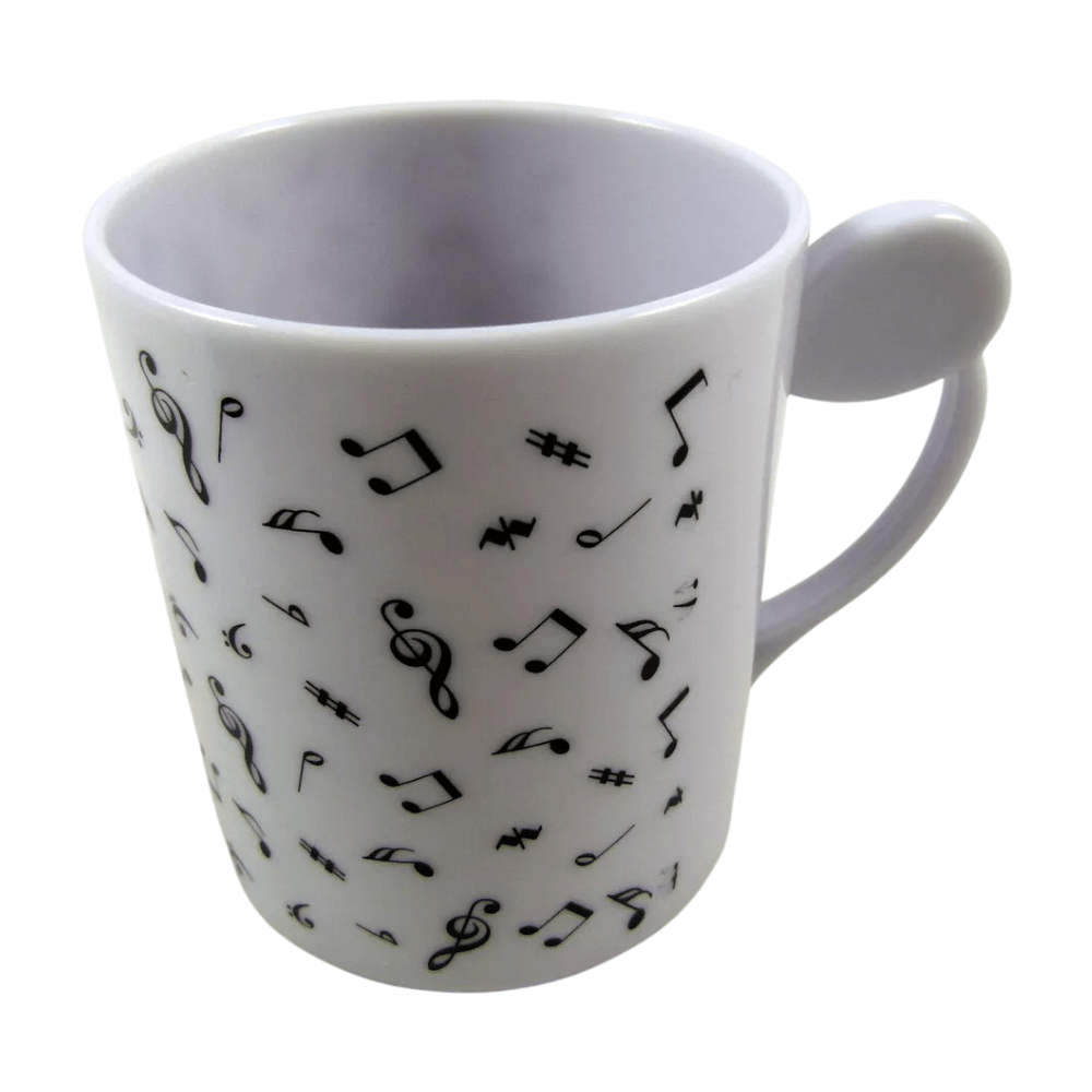 Music Themed White Treble Clef Design 250ml Plastic Drinking Mug - PartyErasers