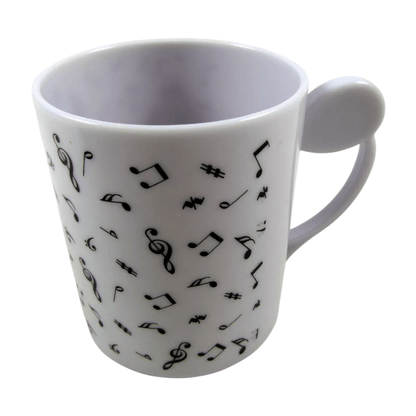 Music Themed White Treble Clef Design 250ml Plastic Drinking Mug - PartyErasers