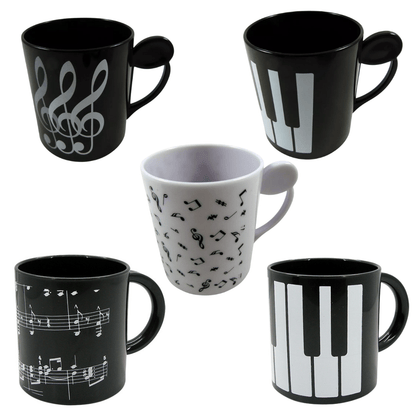 Music Themed White Treble Clef Design 250ml Plastic Drinking Mug - PartyErasers
