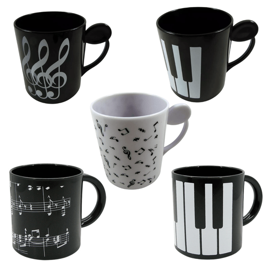 Music Themed White Treble Clef Design 250ml Plastic Drinking Mug - PartyErasers