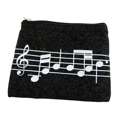 Music Themed Zipper Soft Pouch - Musical Score Sheet Design - PartyErasers