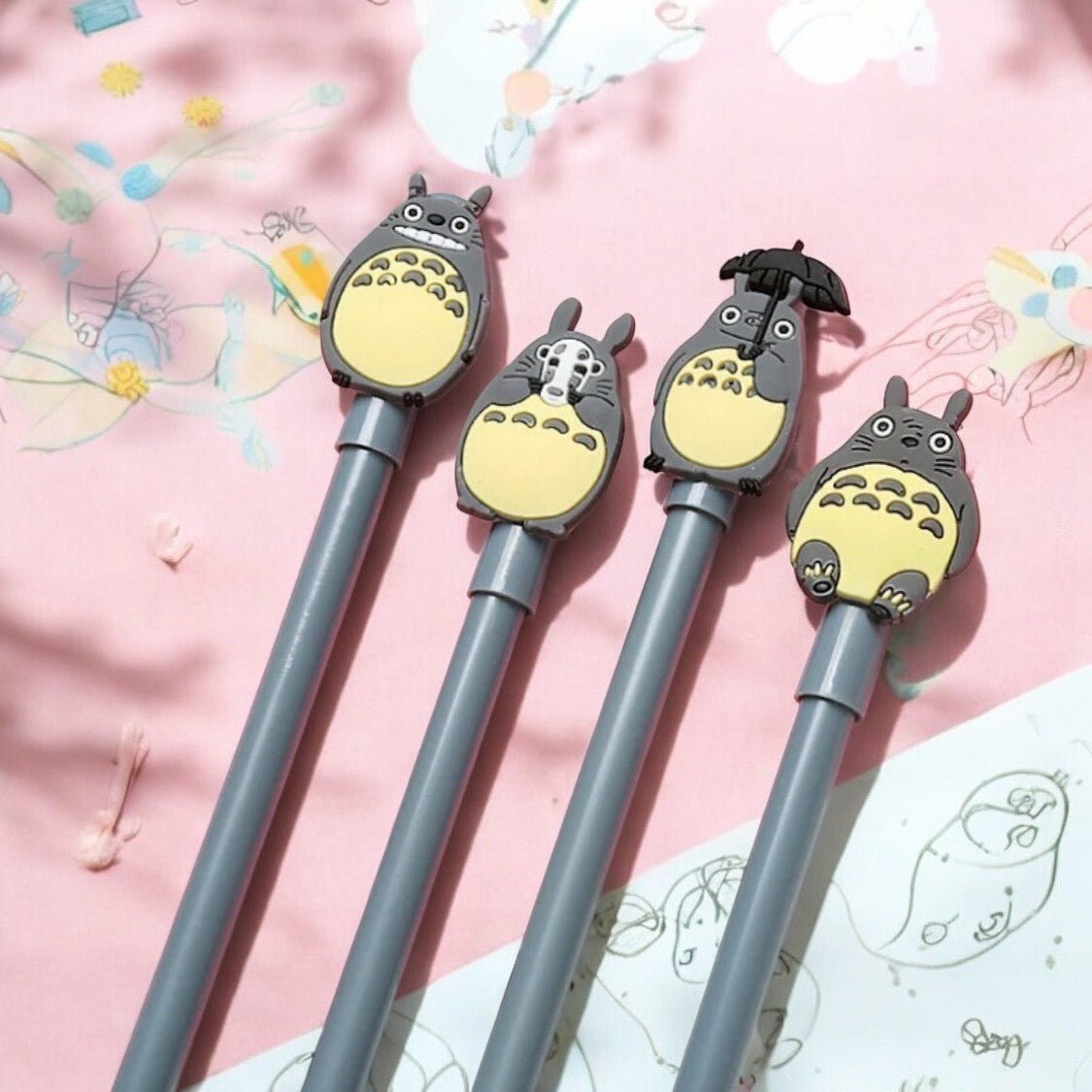 My Neighbour Totoro Black Gel Pens Cute Anime Pen for School Gift (2pcs) - PartyErasers