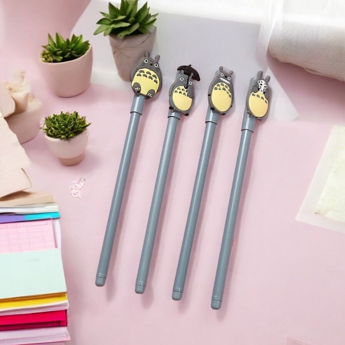My Neighbour Totoro Black Gel Pens Cute Anime Pen for School Gift (2pcs) - PartyErasers