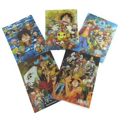 One Piece Manga A4 Top and Side Opening Plastic Wallet Size: 22cm x 31cm (5 pieces) - PartyErasers