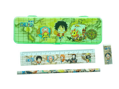 One Piece Manga Anime Stationery Plastic Pencil Case Set - PartyErasers
