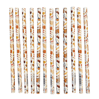 Pack of 12pcs Music Themed Colourful Music Instruments HB Pencils - PartyErasers