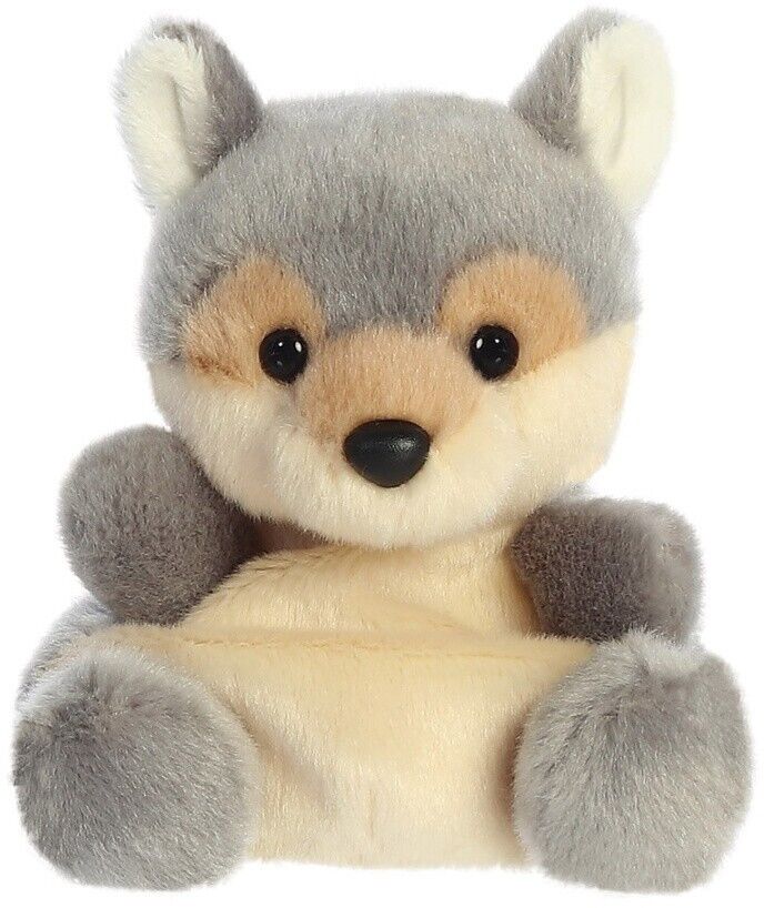 Palm Pal Lucian Wolf 5 inch Soft Plush Toy Cuddly Kids Children Soft Toys - PartyErasers