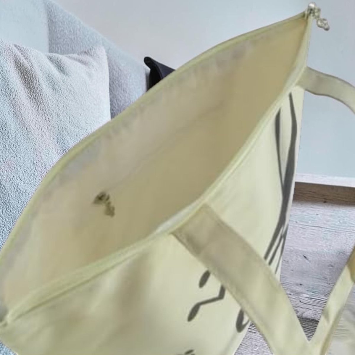 PartyErasers Music Themed Beige Tote Bag (Treble Clef) - PartyErasers