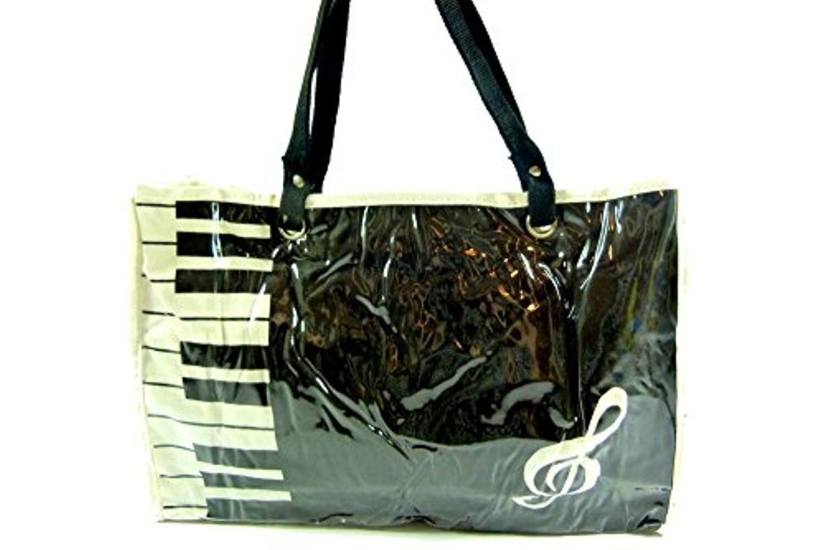 PartyErasers Music Themed Stylish Horizontal Tote Bag - Canvas with Soft PVC ... - PartyErasers