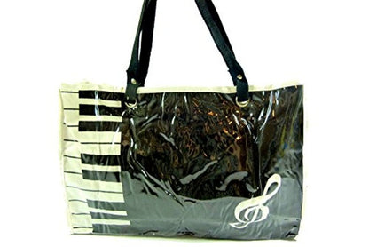 PartyErasers Music Themed Stylish Horizontal Tote Bag - Canvas with Soft PVC ... - PartyErasers