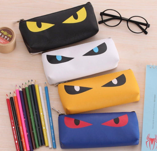 Pencil Case Pencil Pouch Stationery - Cat with Evil Eyes - PartyErasers