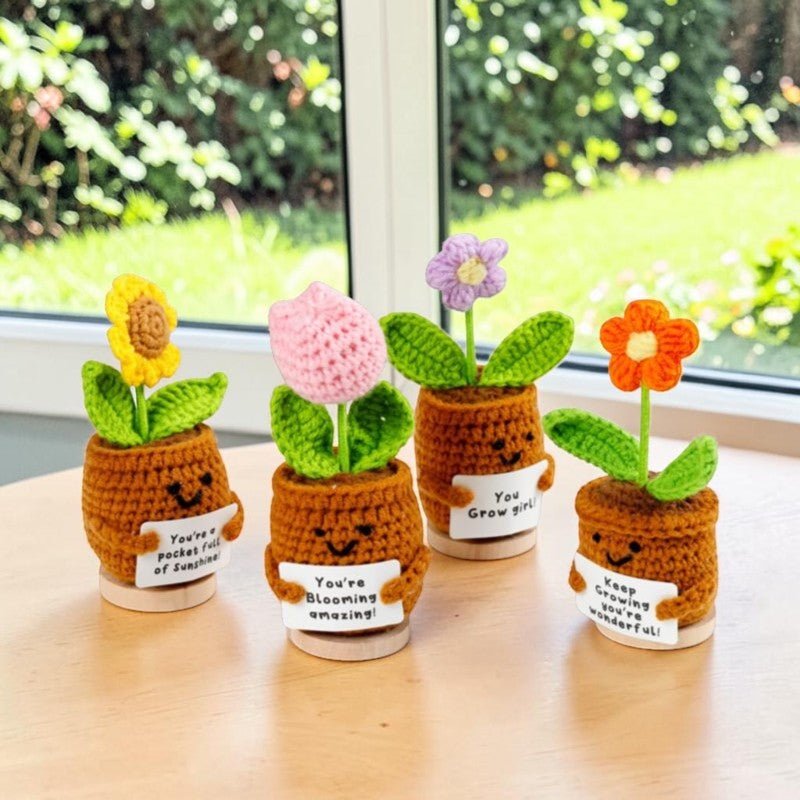 Positive Emotional Support Crochet Flowers - PartyErasers